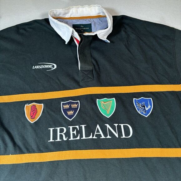 Lansdowne Rugby Shirt Mens XL Ireland Irish Four Provinces Embroidered Crest - Picture 5 of 8